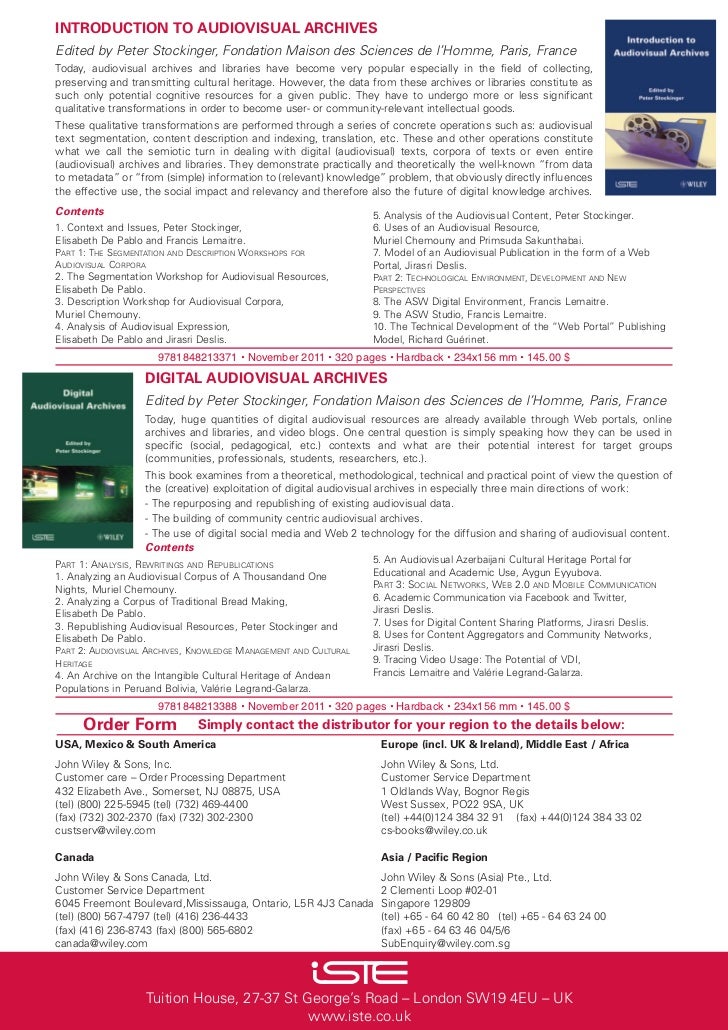 Introduction to Audiovisual Archives